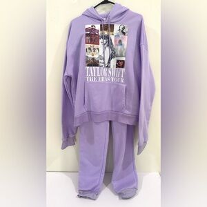 Taylor Swift Eras Tour Kids Top Bottom Sweatshirt & pants Hoodie Purple 3XL Read